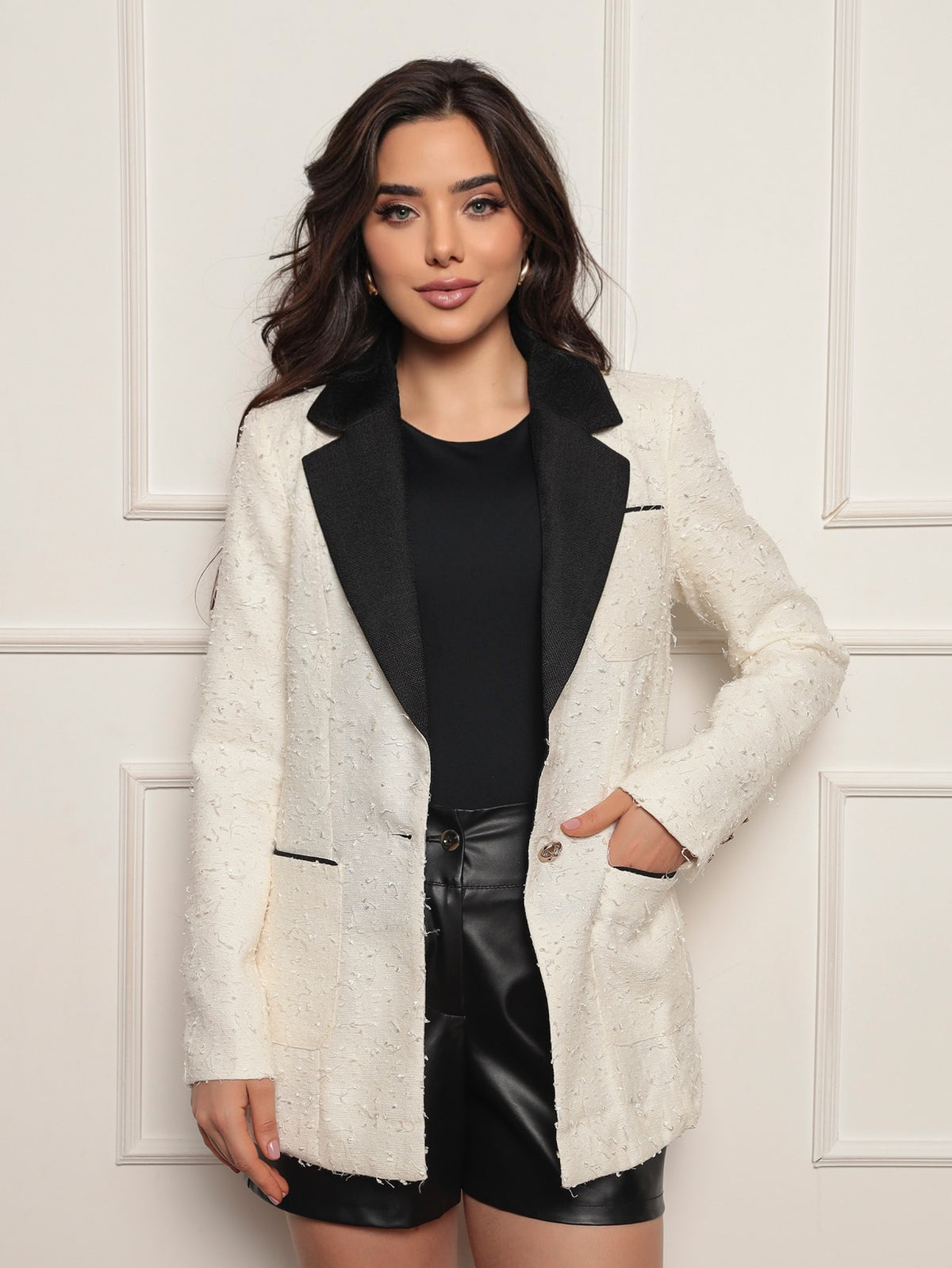 Blazer Tweed Bicolor Kate - Off White