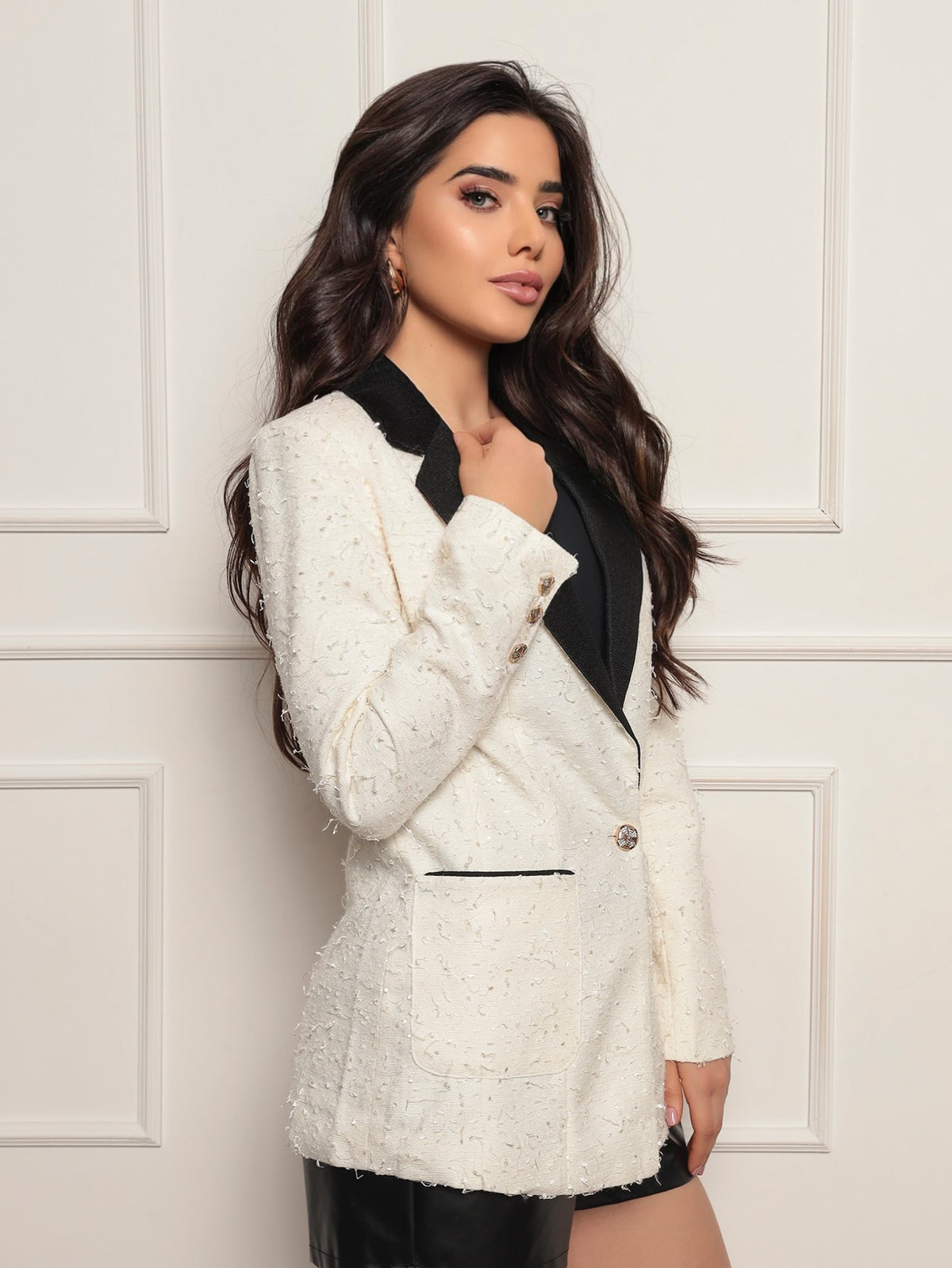 Blazer Tweed Bicolor Kate - Off White