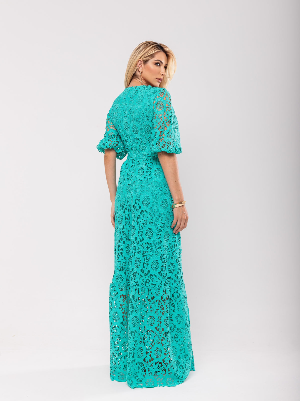 Vestido Renda Guipir Claire - Verde