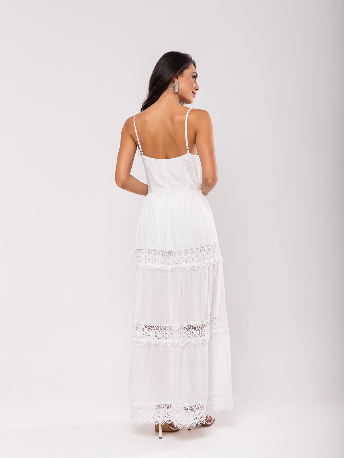 Vestido Alças Renda Michaela - Off White