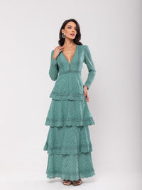 Vestido Longo Laise Pérola - Verde