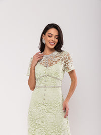 Vestido Renda Strass Antonella - Verde