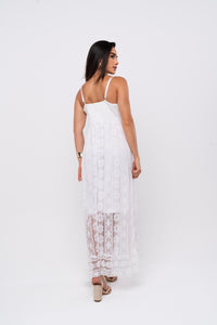 Vestido Renda Longo Leah - Off White