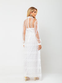 Vestido Longo Bordado Melinda - Off White