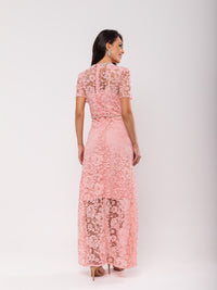 Vestido Renda Strass Antonella - Rosa