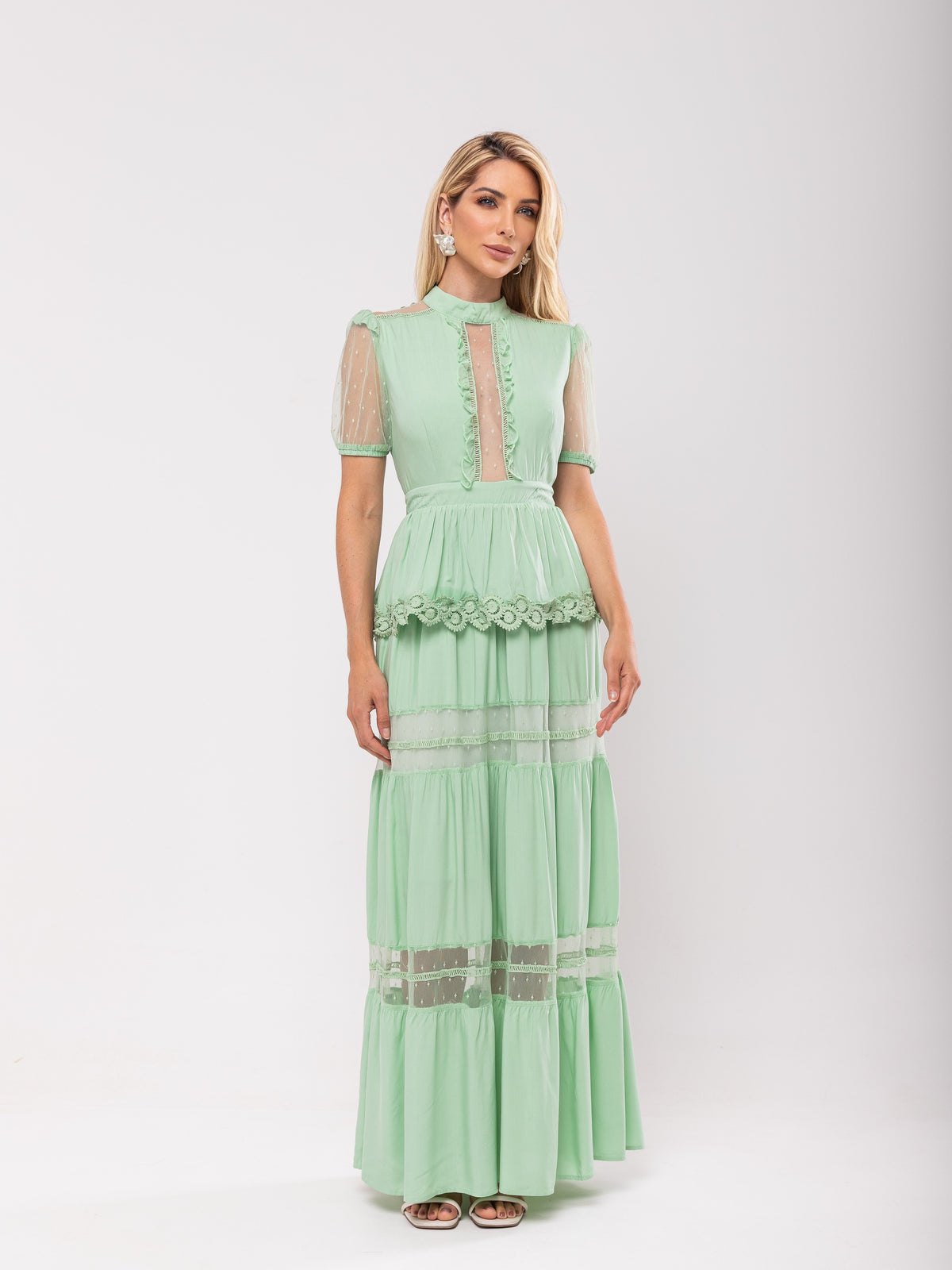 Vestido Detalhe Tule Miranda - Verde