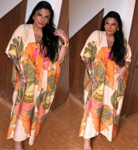 Kaftan Tropical Aquarela