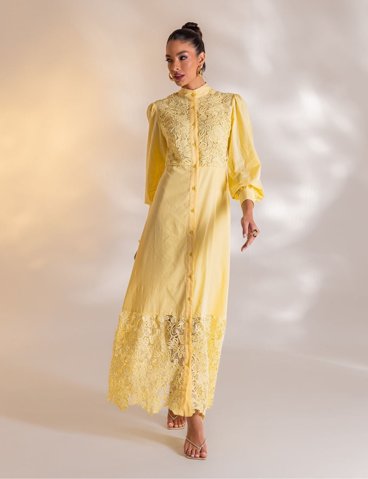 Vestido Longo Dominique - Amarelo