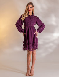 Vestido Curto Guipir Isadora - Roxo