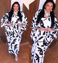 Kaftan Sardenha Preto e Branco