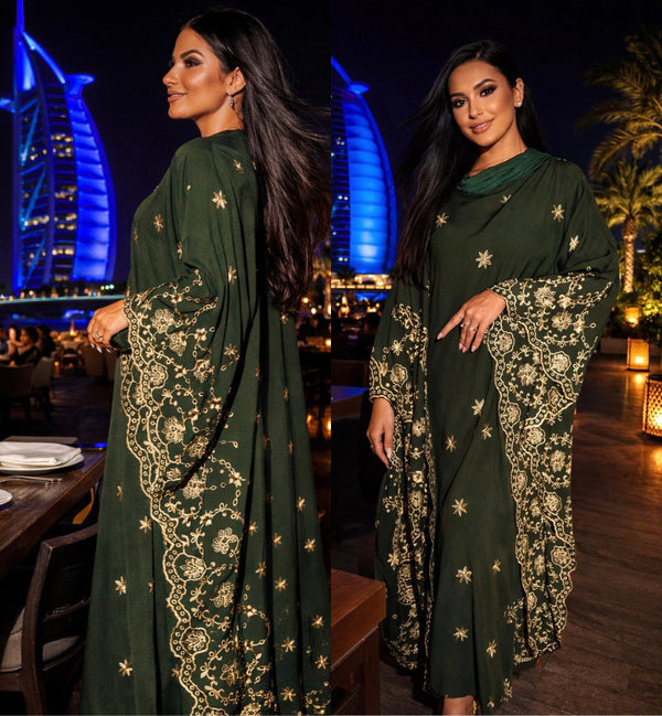 Kaftan Ottoman Bordado Verde