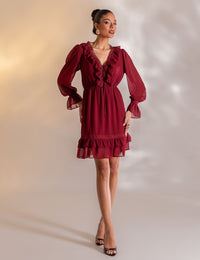 Vestido Curto Juliana - Vinho