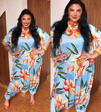 Set Bata e Saruel Floral Brasiliano