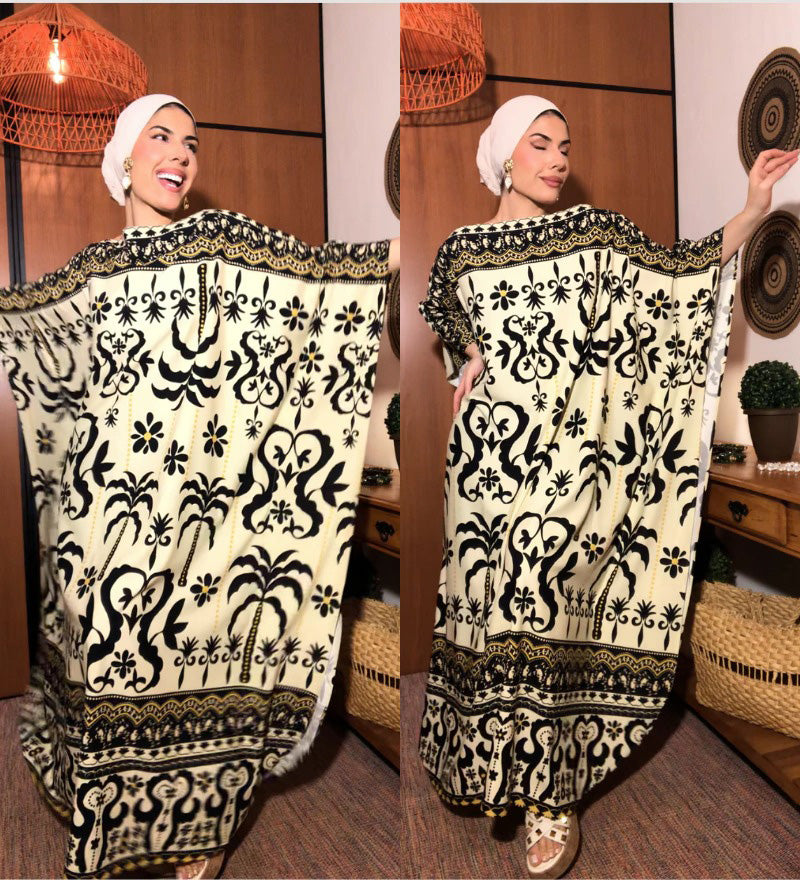 Kaftan Salina Preto e Branco