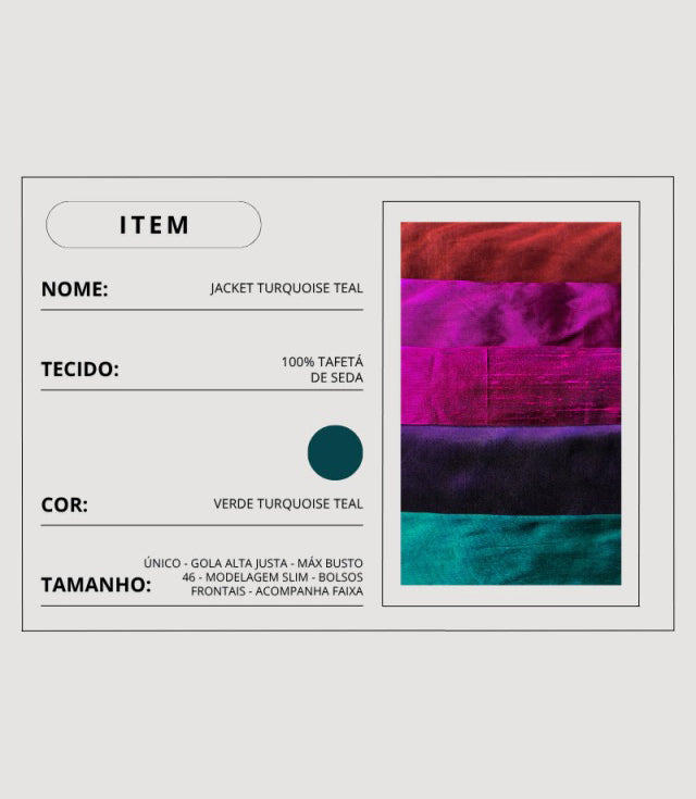 Jaqueta Teal Verde Turquesa