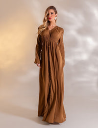 Vestido Longo Viscose Mirella - Marrom