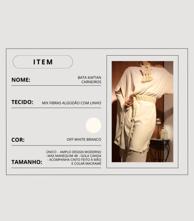 Bata Kaftan Carneiros Off White