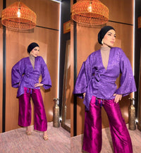 Kimono Jacquard De Algodão Amethyst