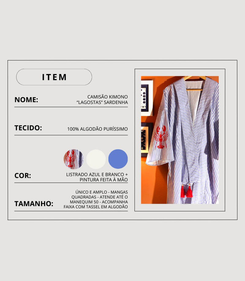 Camisão Kimono Lagostas Sardenha