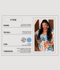 Set Bata e Saruel Floral Brasiliano