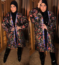 Maxi Kimono “Blue” Jacquard Brocado