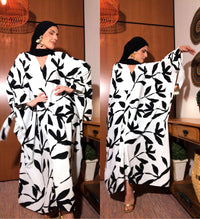 Kaftan Sardenha Preto e Branco