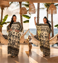 Kaftan Salina Preto e Branco