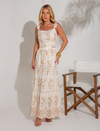 Conjunto de Algodão Bordado Melissande - Cru