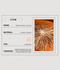 Broche Plumas e Conchas