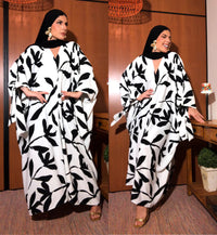 Kaftan Sardenha Preto e Branco