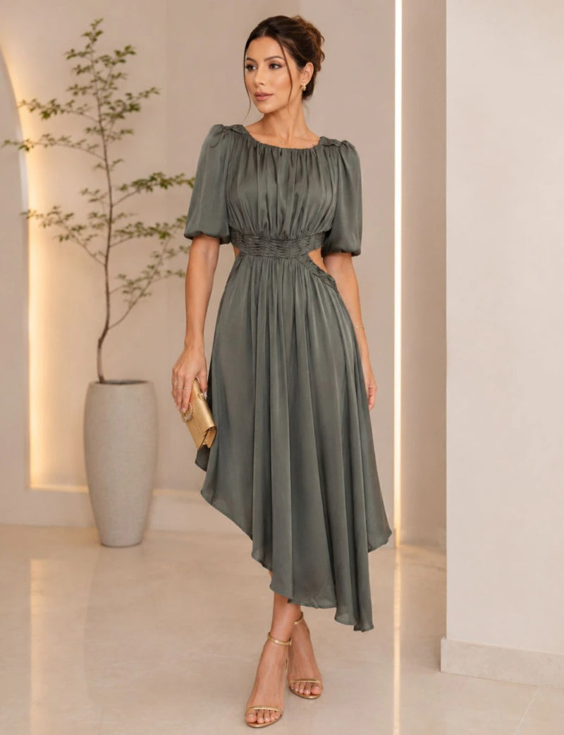 Vestido Mangas Balonê Francis - Verde
