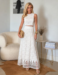 Conjunto Renda Floral Isla - Off White