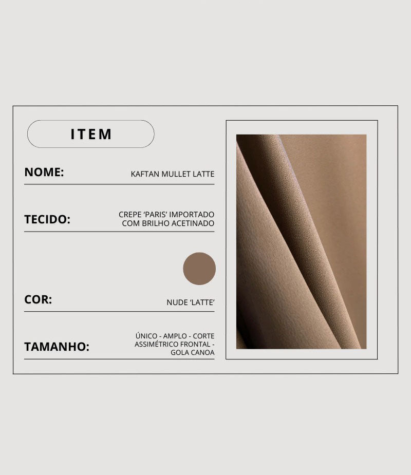 Kaftan Mullet Latte acetinado
