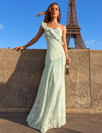Vestido Longo Babado Alessa - Verde