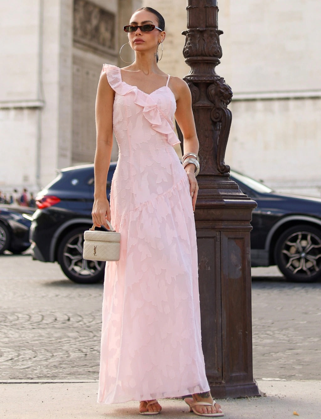 Vestido Longo Babado Alessa - Rosa