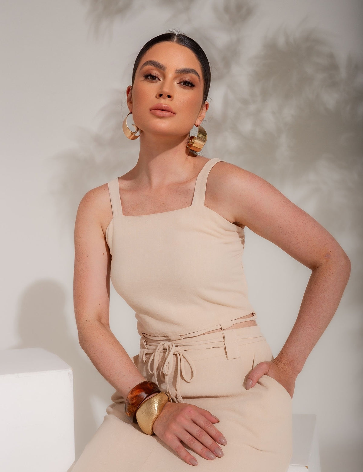 Conjunto de Linho Amora - Bege