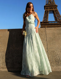 Vestido Longo Babado Alessa - Verde