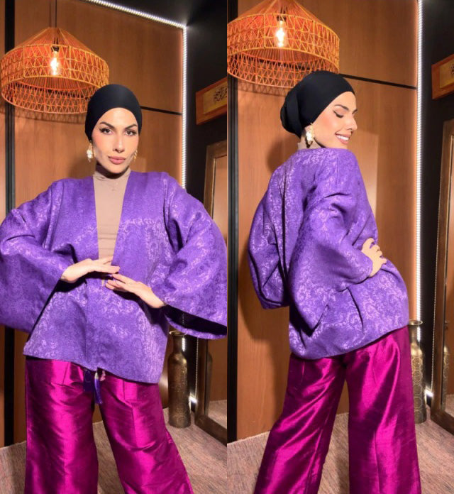 Kimono Jacquard De Algodão Amethyst