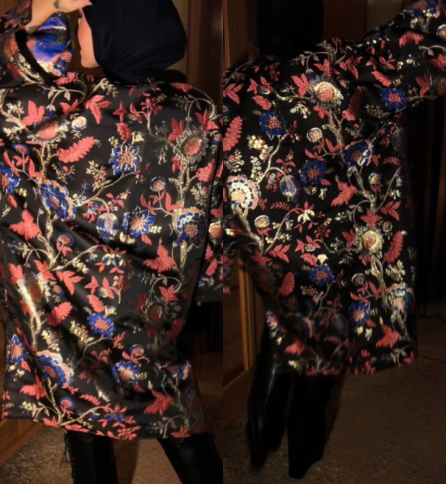 Maxi Kimono “Blue” Jacquard Brocado