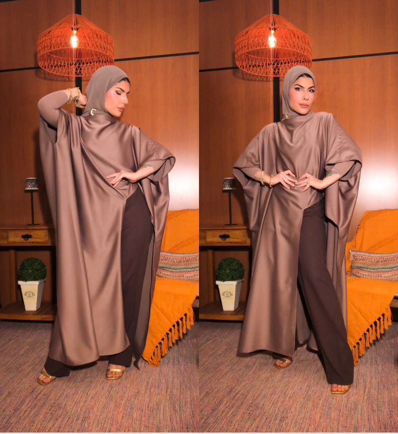 Kaftan Mullet Latte acetinado