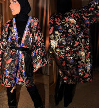 Maxi Kimono “Blue” Jacquard Brocado
