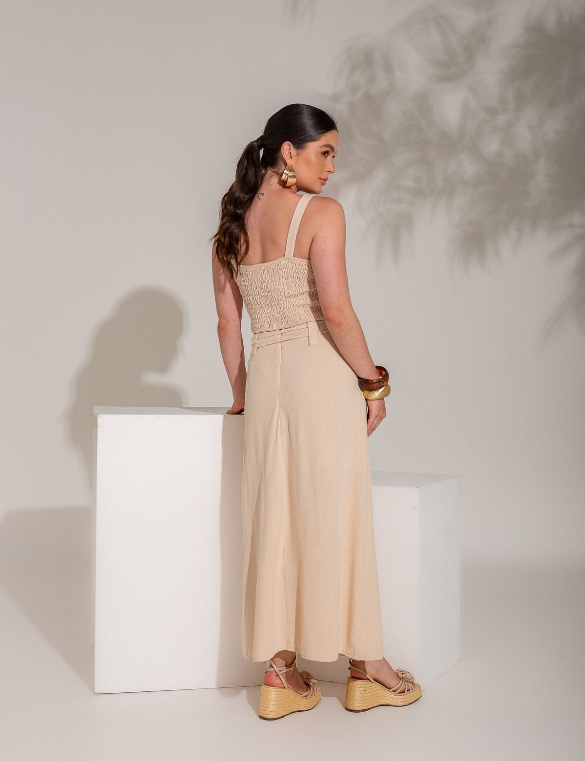 Conjunto de Linho Amora - Bege