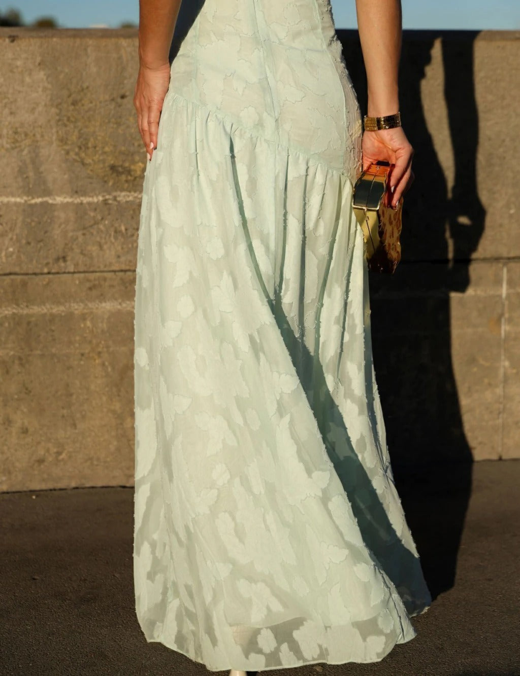 Vestido Longo Babado Alessa - Verde