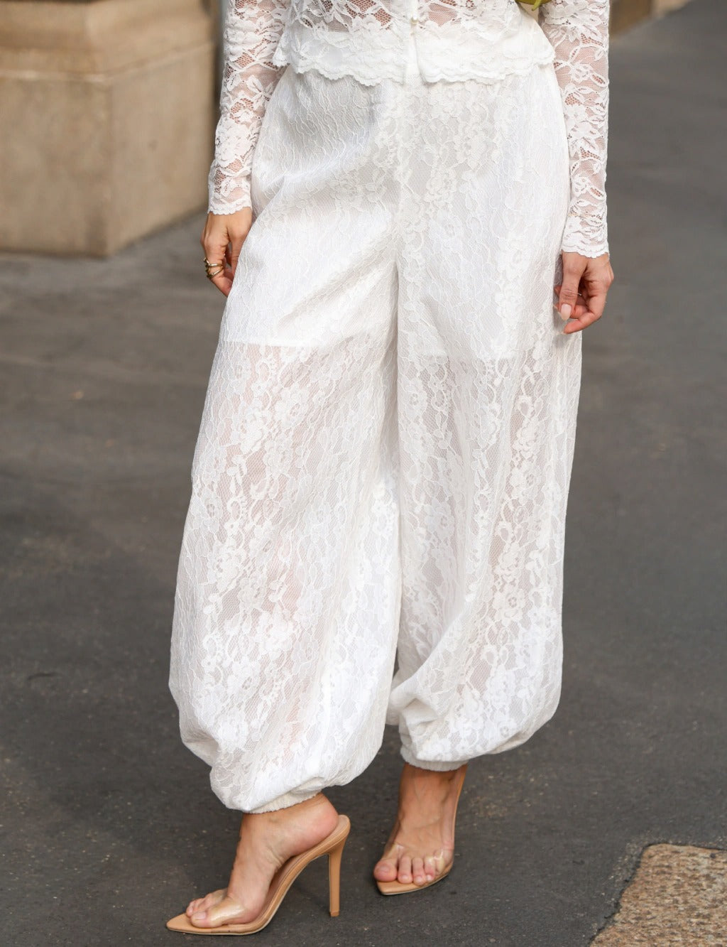 Calça Renda Ballon Luma - Off White