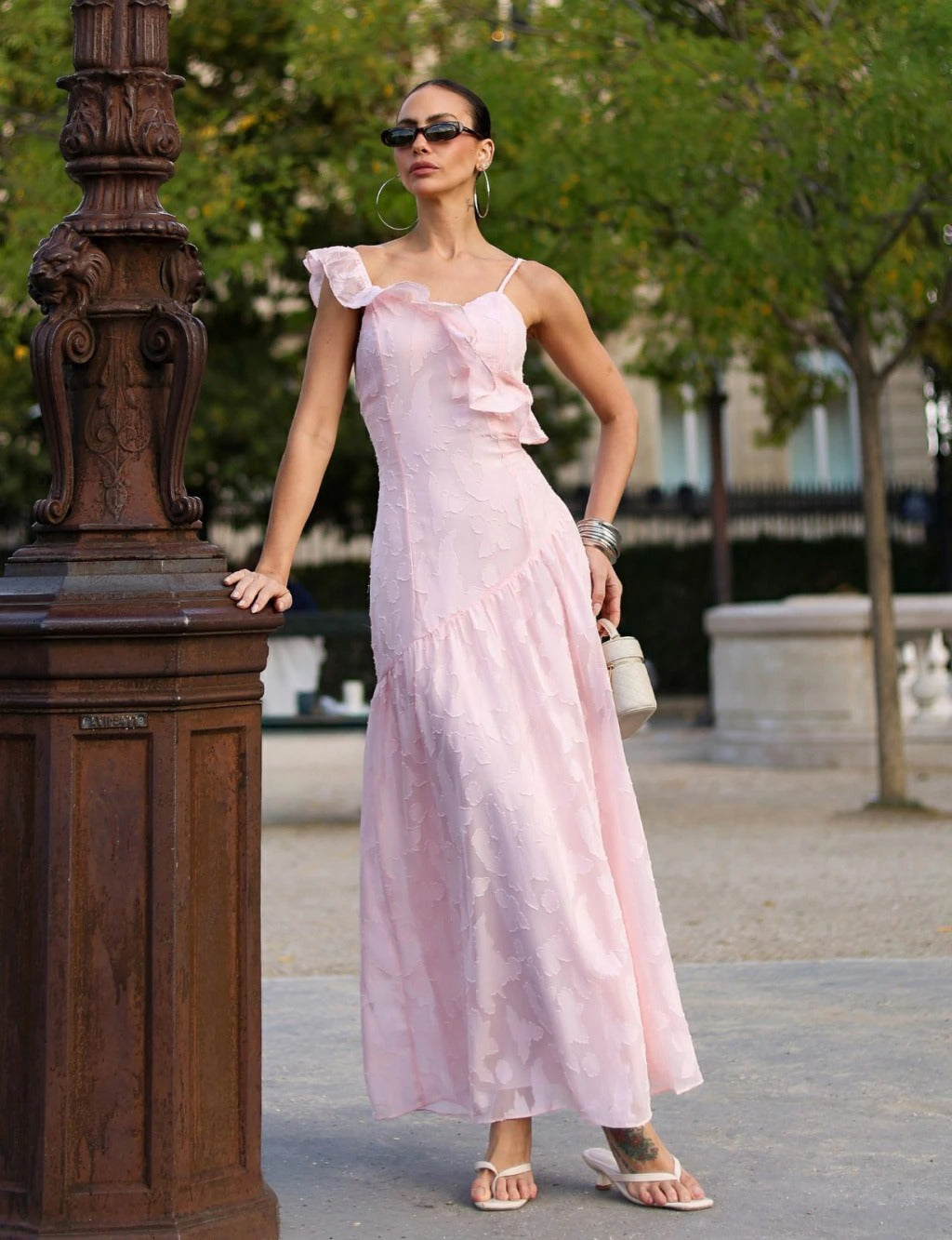 Vestido Longo Babado Alessa - Rosa