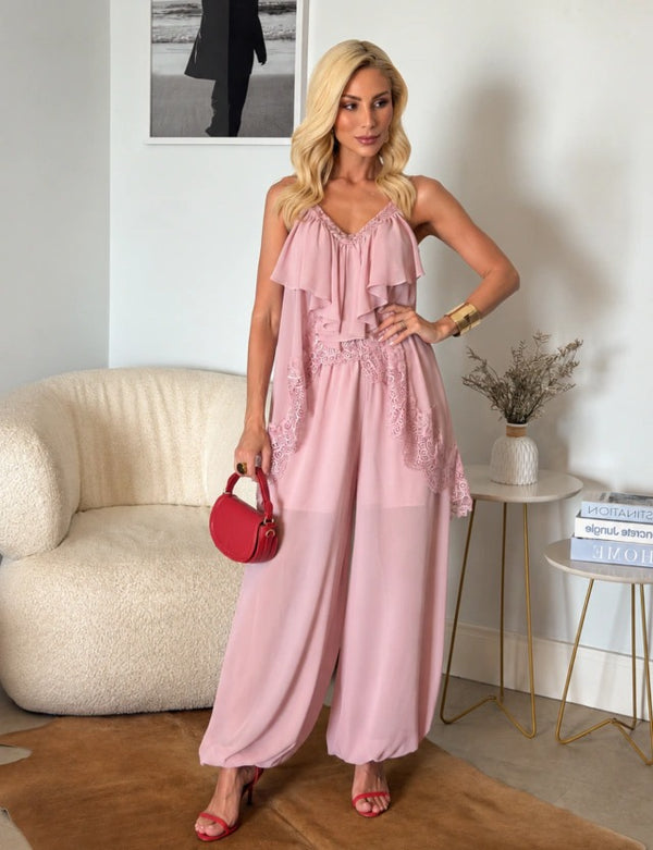 Conjunto Renda Cala - Rosa