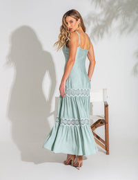 Vestido de Alça com Renda Cassiane - Verde