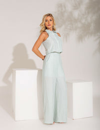 Conjunto de Calça e Cropped com Detalhes Silvy - Verde