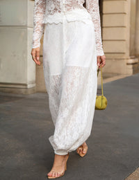 Calça Renda Ballon Luma - Off White