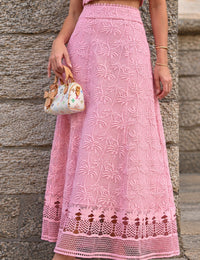 Conjunto Renda Floral Isla - Rosa